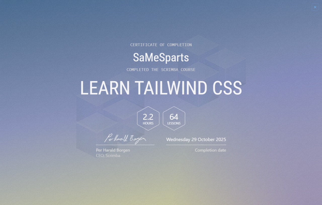 Certificado Learn Tailwind CSS